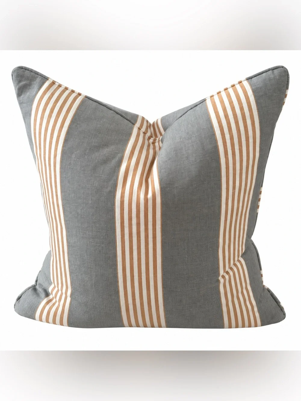 Striped Gray and Tan Accent Pillow Set